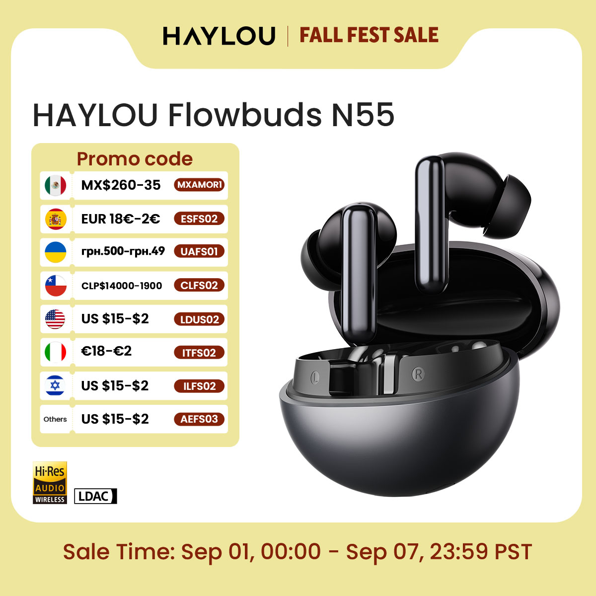Home Office Headset - HAYLOU Flowbuds N55 Wireless Earbuds 54dB
