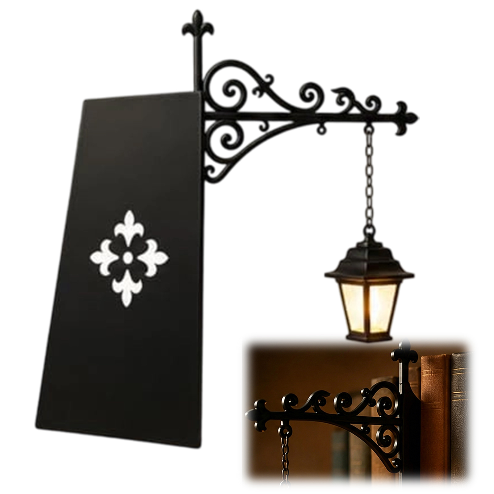 Home Office With Library - Resin Library Lantern Miniature Shelf Light