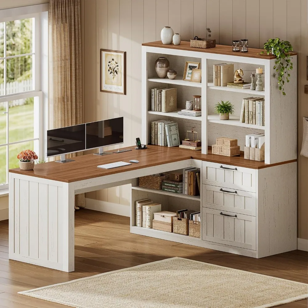 SEDETA Farmhouse L Shaped Comp - огляд і ціна Home Office L Shaped Desk
