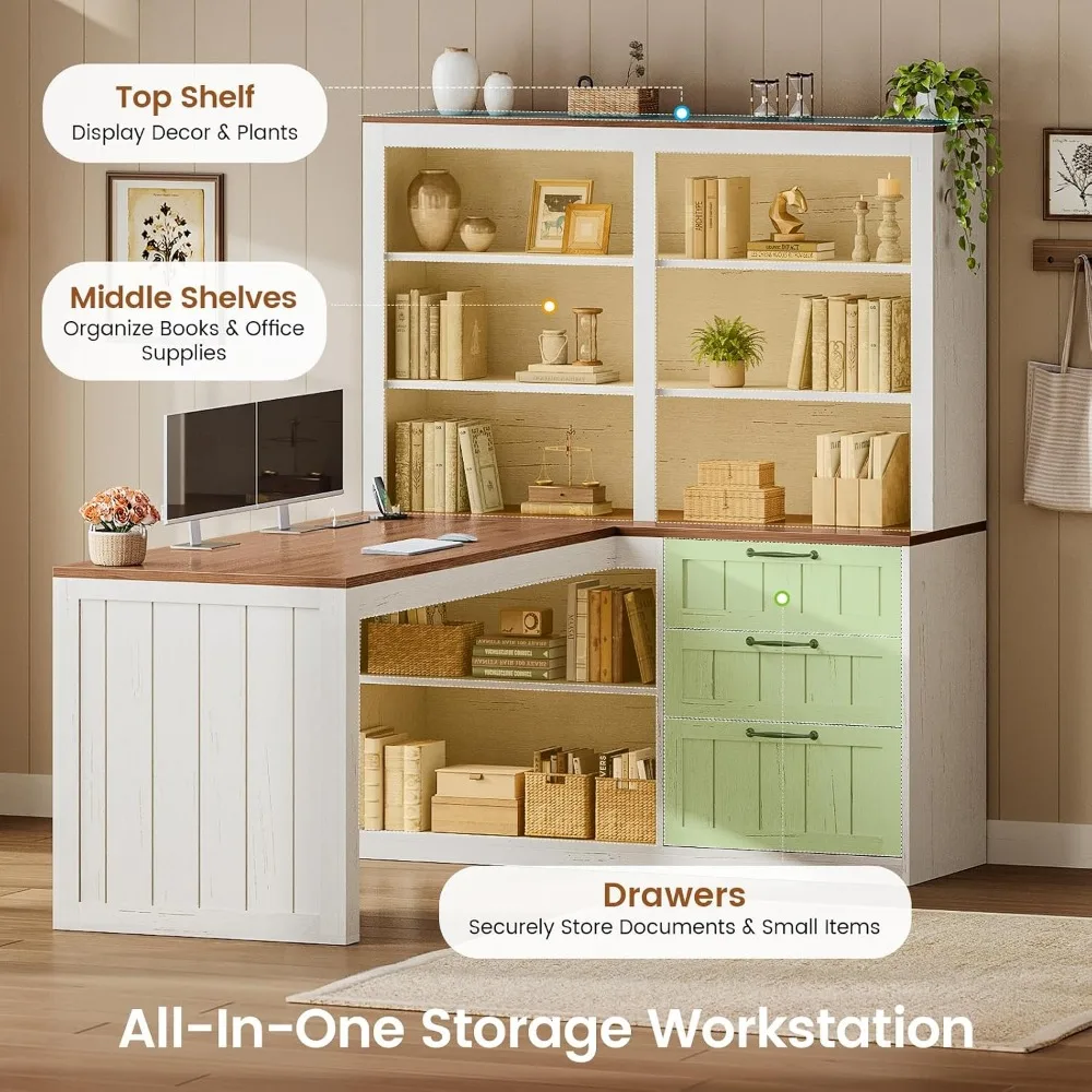 SEDETA Farmhouse L Shaped Comp - огляд і ціна Home Office L Shaped Desk