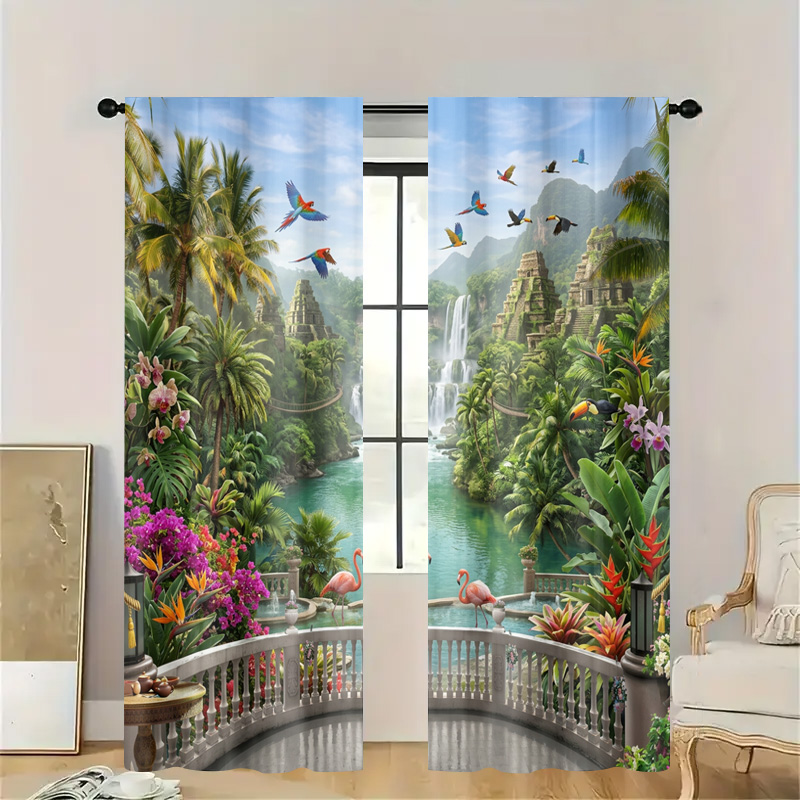 Vibrant Tropical Jungle Waterf - огляд і ціна Home Office Bali