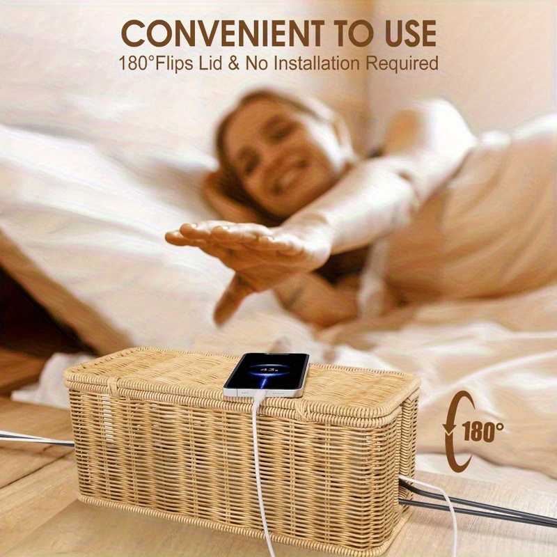 Handcrafted Rattan Cable Manag - огляд і ціна Cable Management Box