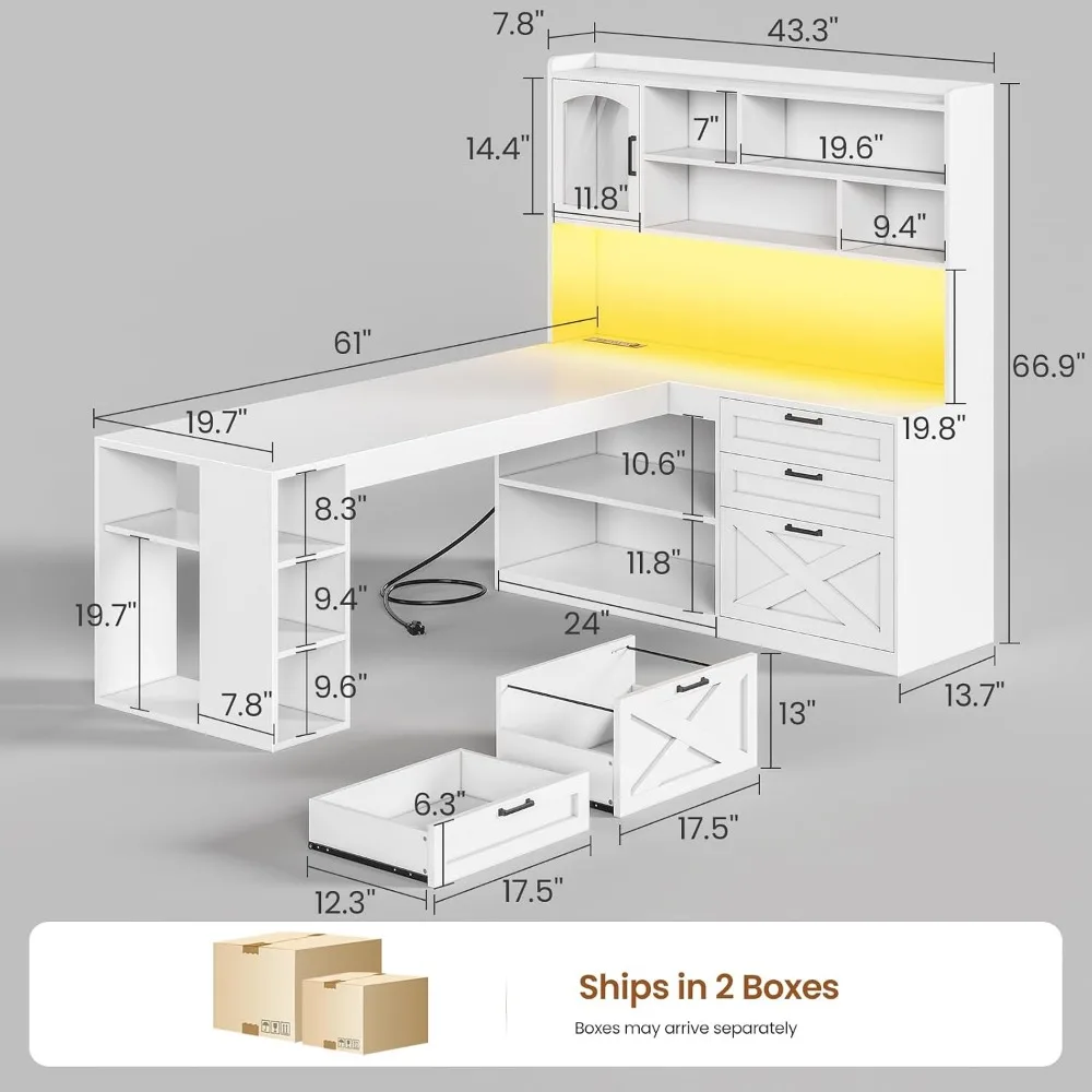SEDETA Farmhouse L Shaped Offi - огляд і ціна Home Office L Shaped Desk