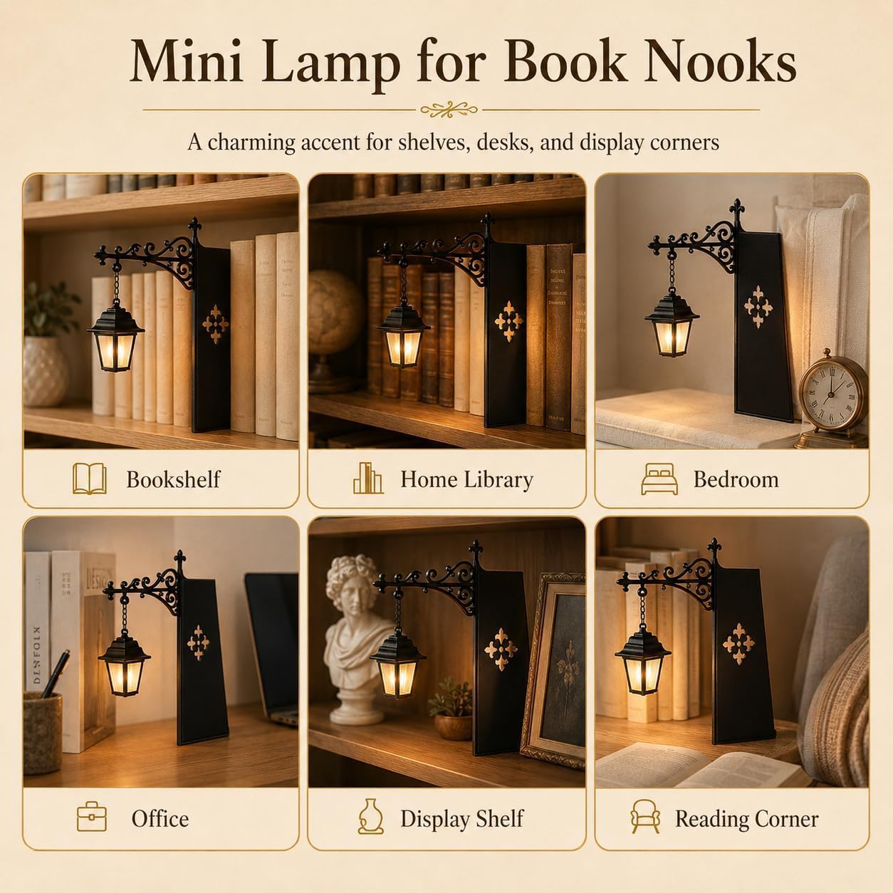 Mini Vintage Library Lantern B - огляд і ціна Home Office With Library