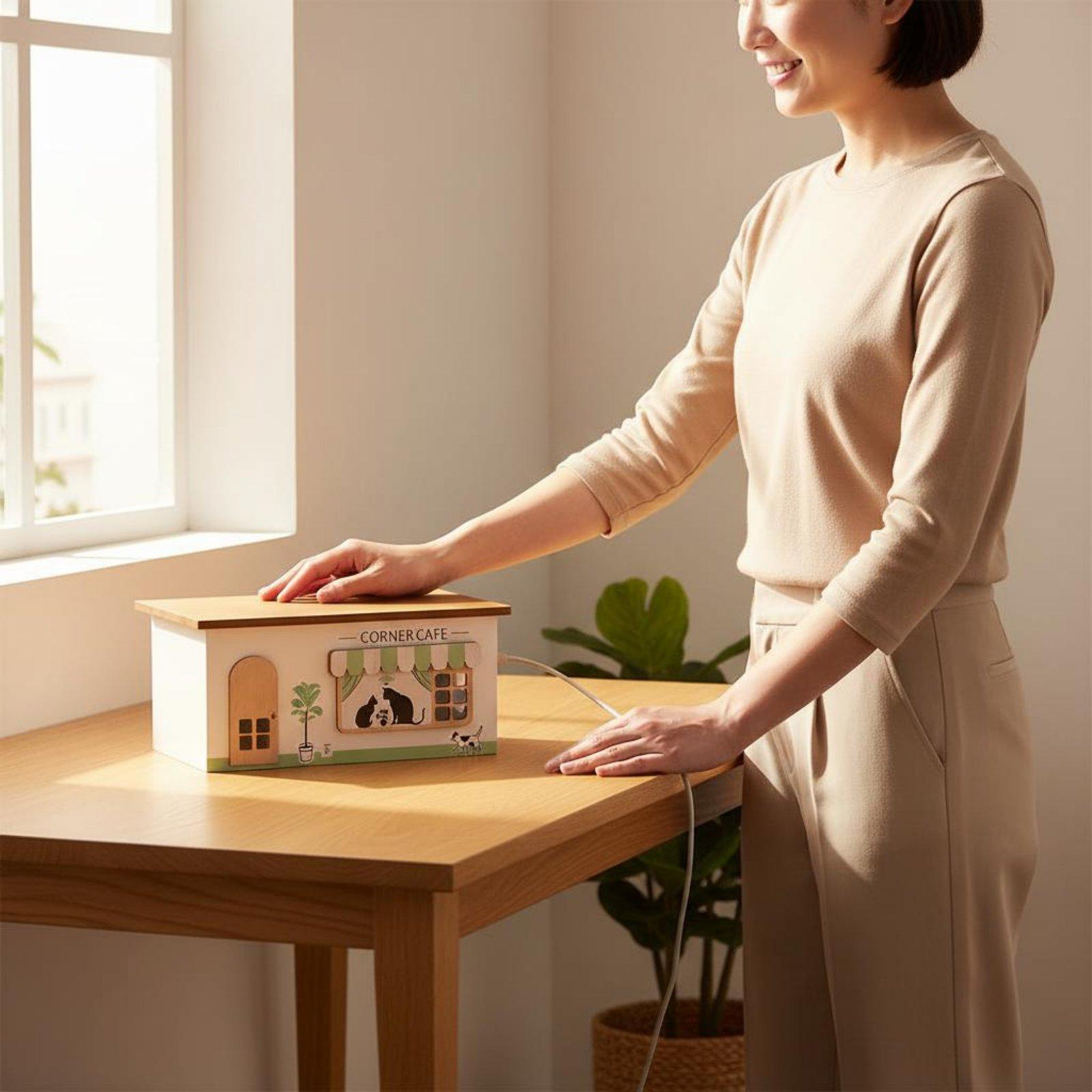 Wooden Cord Management Box Tid - огляд і ціна Cable Management Box