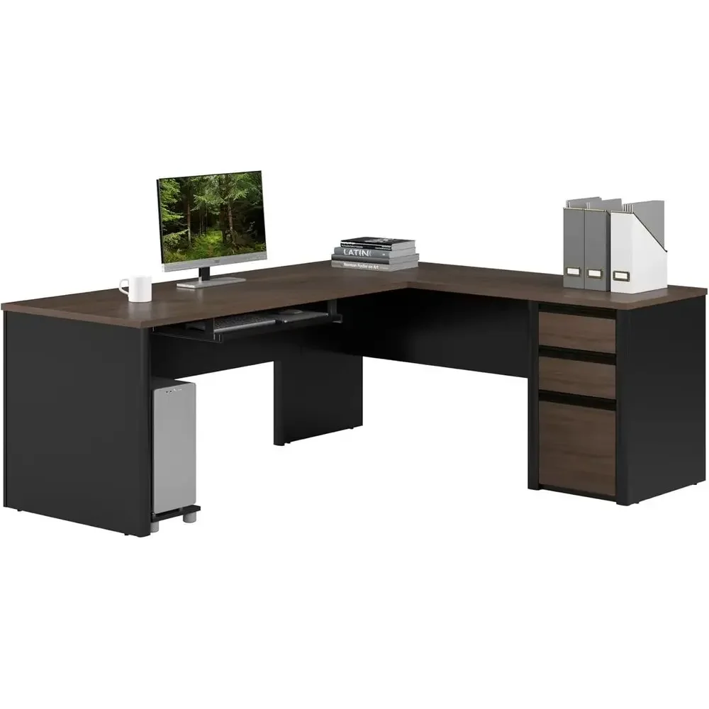 72 L-Shaped Desk with Drawers  - огляд і ціна Home Office L Shaped Desk