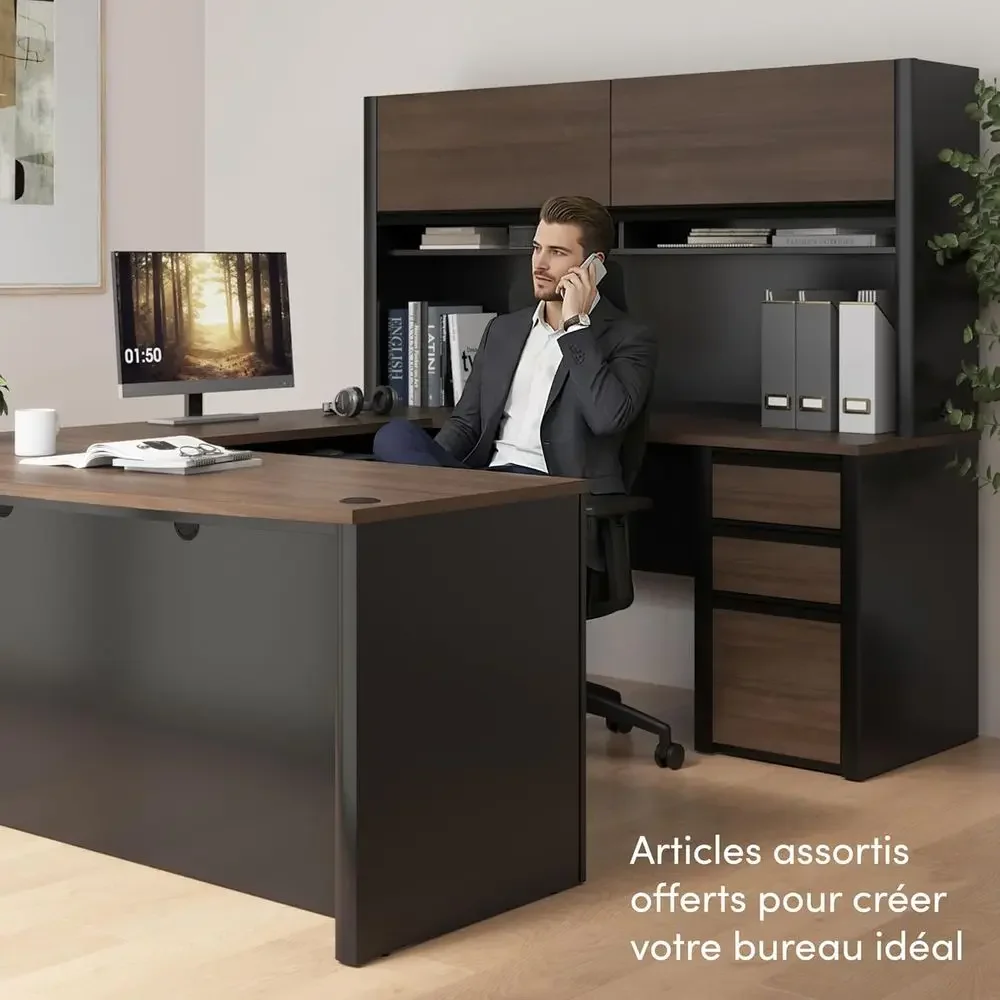72 L-Shaped Desk with Drawers  - огляд і ціна Home Office L Shaped Desk