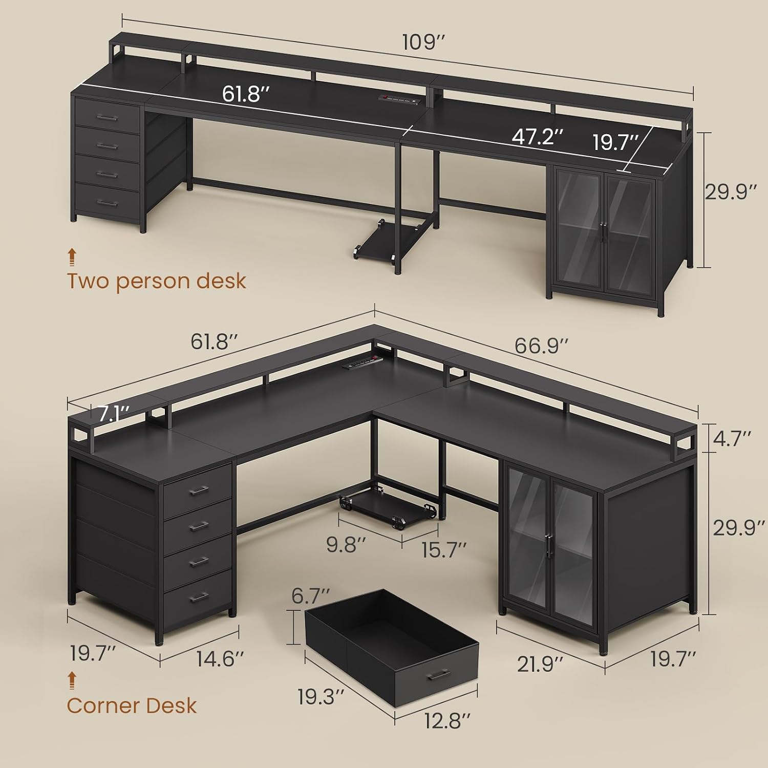 SEDETA L Shaped Gaming Desk wi - огляд і ціна Home Office L Shaped Desk