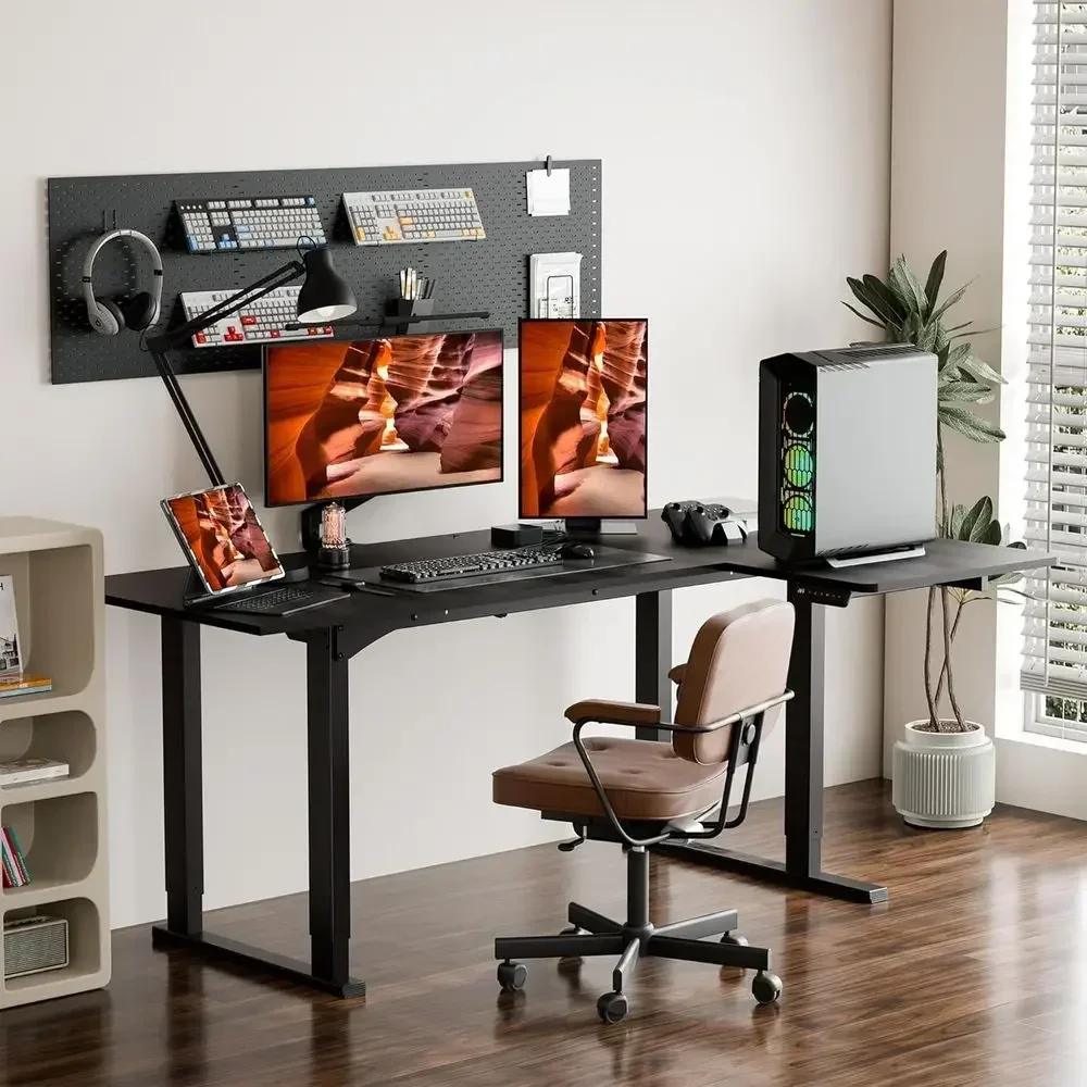 Electric Adjustable Height L-S - огляд і ціна Home Office L Shaped Desk