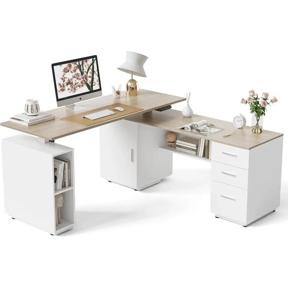 63 L-Shaped Standing Desk with - огляд і ціна Home Office L Shaped Desk
