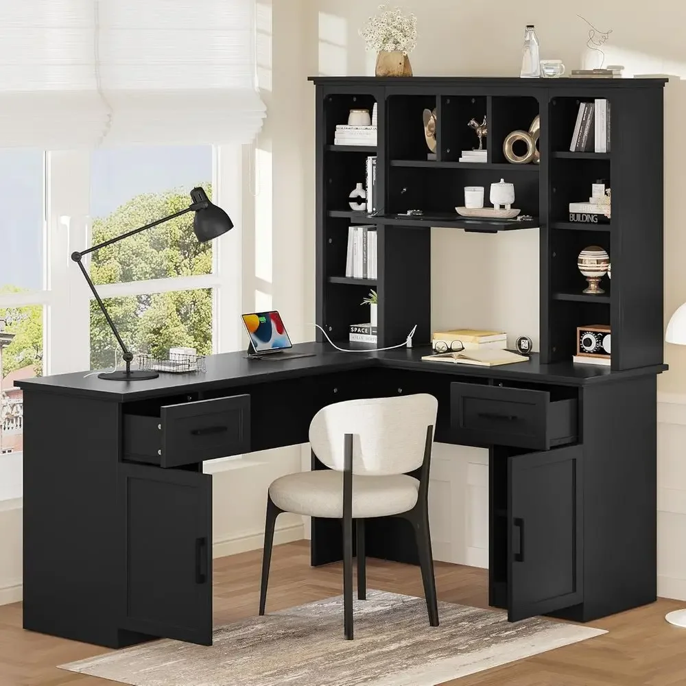 L-Shaped Office Desk with Stor - огляд і ціна Home Office L Shaped Desk