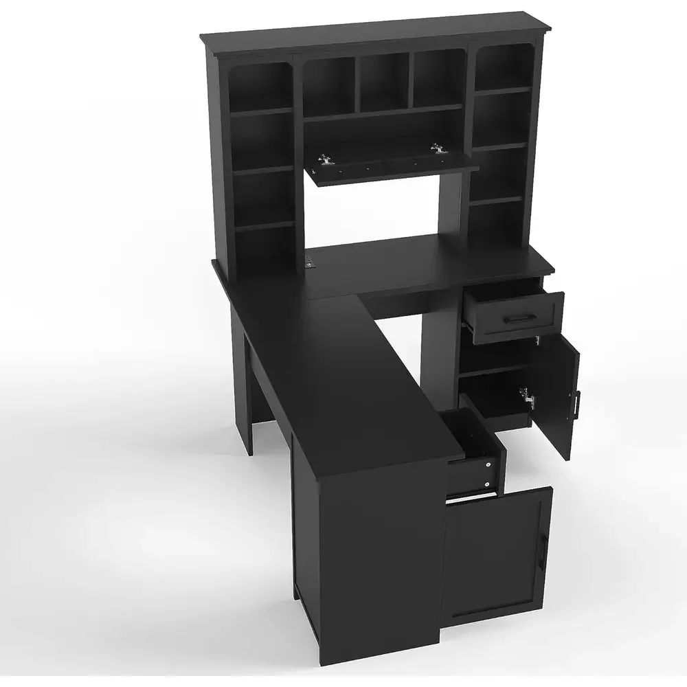 L-Shaped Office Desk with Stor - огляд і ціна Home Office L Shaped Desk