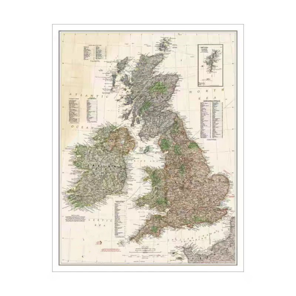 Vintage HD Britain Map Posters - огляд і ціна Home Office With Library
